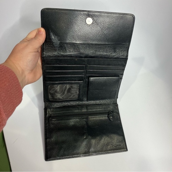 Brighton croc embossed leather clutch brown 8” x 5.75” - Picture 6 of 10